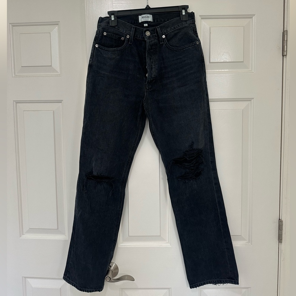Agolde Dark Distressed Jeans